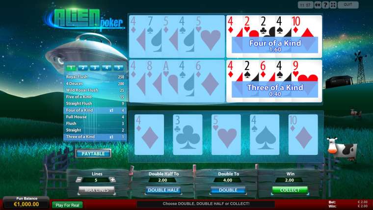 Видео покер Alien Poker демо-игра