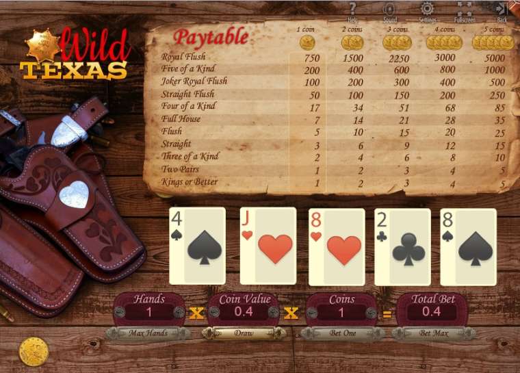 Видео покер Wild Texas демо-игра