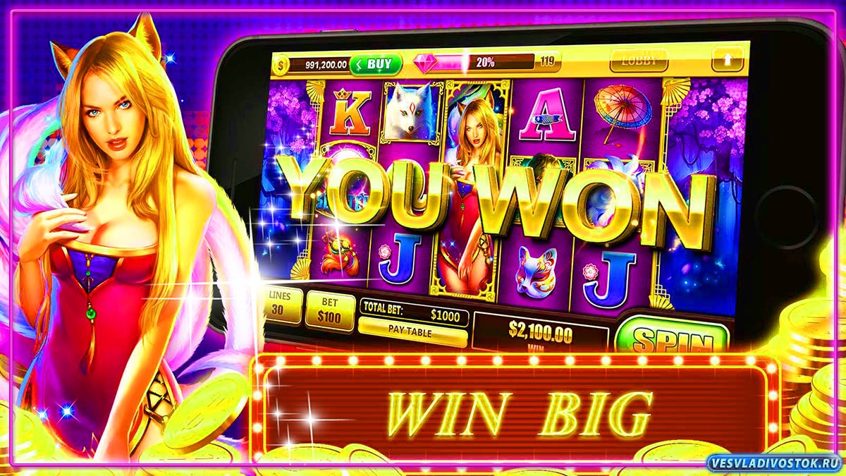 Аниме, девушка в рекламе джекпота в игровых автоматах