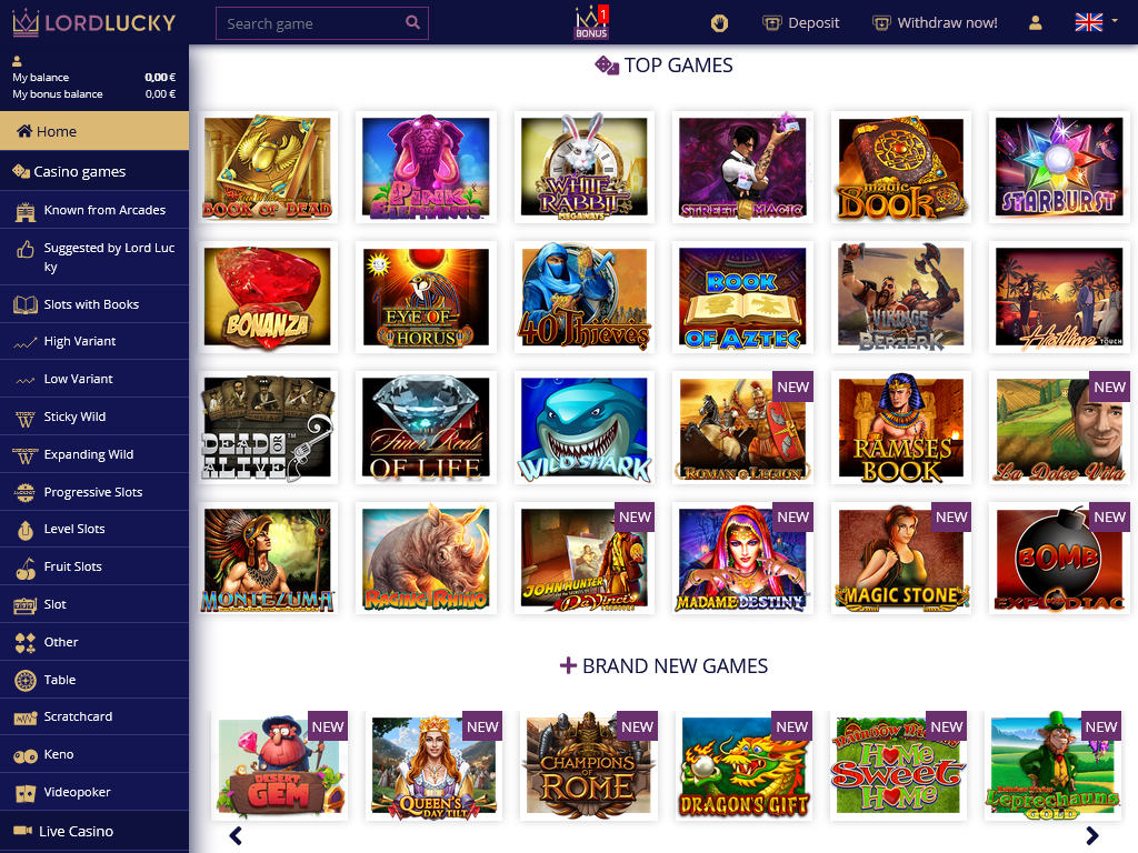 Ігрові автомати в Lord Lucky casino