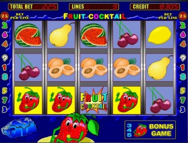 Скриншот линий игрового автомата Fruit Cocktail