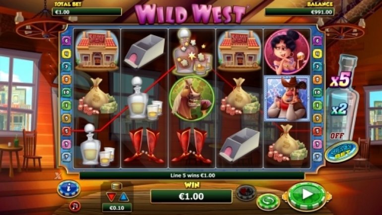 Скриншот игрового автомата Wild West (Дикий Запад) от NextGen Gaming