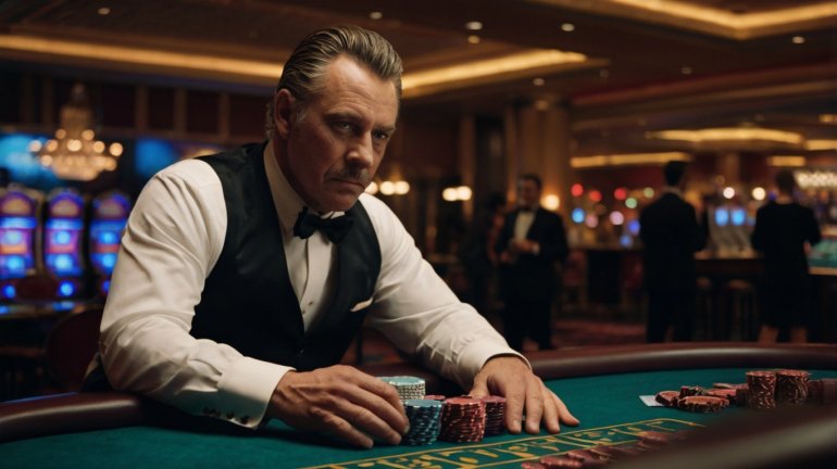 casino dealer an elderish casino dealer