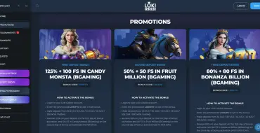 125% up to $2000 and 100 FS on your first deposit at Loki Casino: Loki Casino