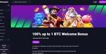 Bonus 100% up to 1 BTC on your first deposit at Metaspins: Криптоказино Metaspins