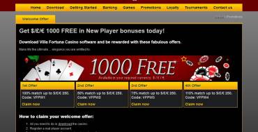 Villa Fortuna Casino: Акции