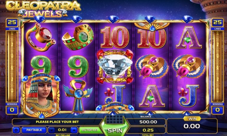 Скриншот игрового автомата Cleopatra Jewels