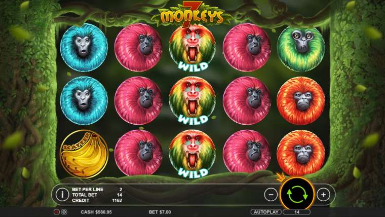 Видео покер 7 Monkeys демо-игра