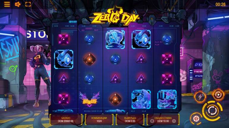 Дизайн слота в Нулевой День Тема в Zero Day