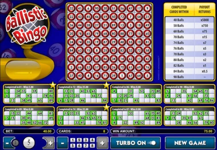 Видео покер Ballistic Bingo демо-игра