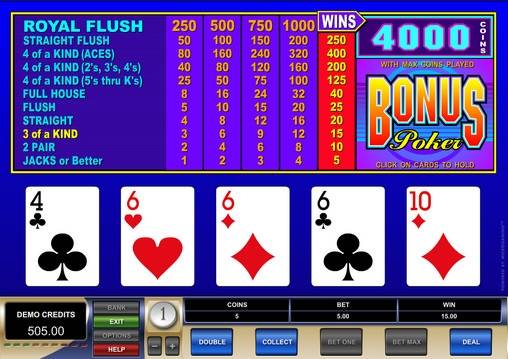 Видео-пекер Bonus Poker