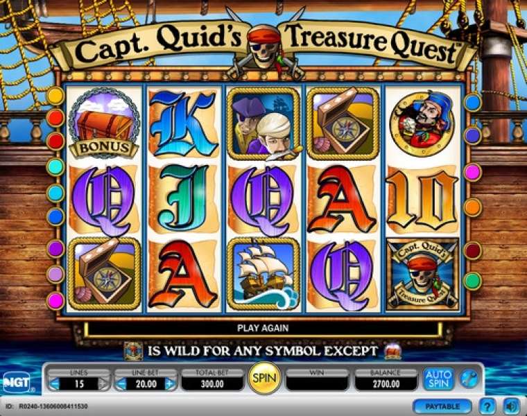 Видео покер Captain Quid’s Treasure Quest демо-игра