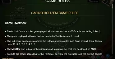 Casino Hold’em: Правила
