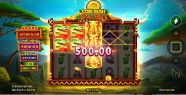 Coin Rush Rhino Running Wins: Интерфейс