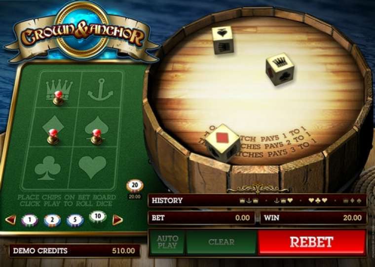 Видео покер Crown and Anchor демо-игра