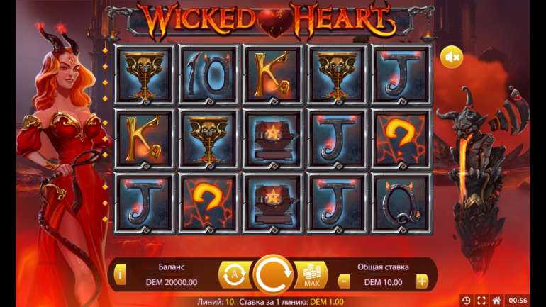 Дизайн слота в Больное Сердце Тема в Wicked Heart