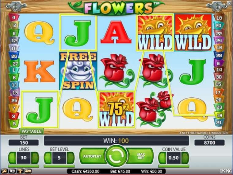 Видео покер Flowers демо-игра