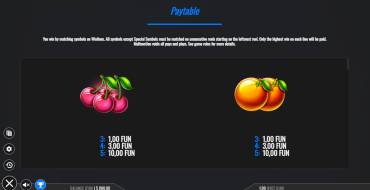 Fruit Lightning: Таблица выплат