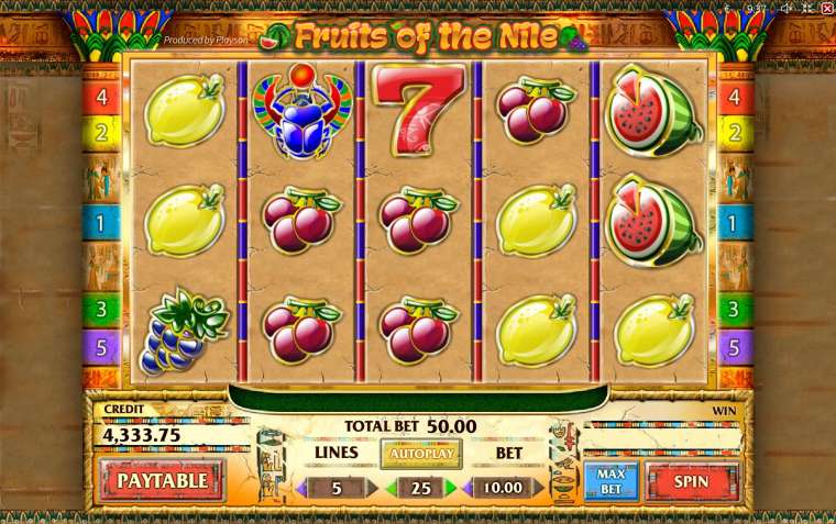 Видео покер Fruits of the Nile демо-игра