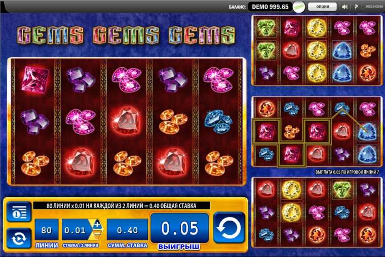 Видео покер Gems Gems Gems демо-игра