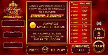 Jackpot King Prize Lines: Игровой автомат