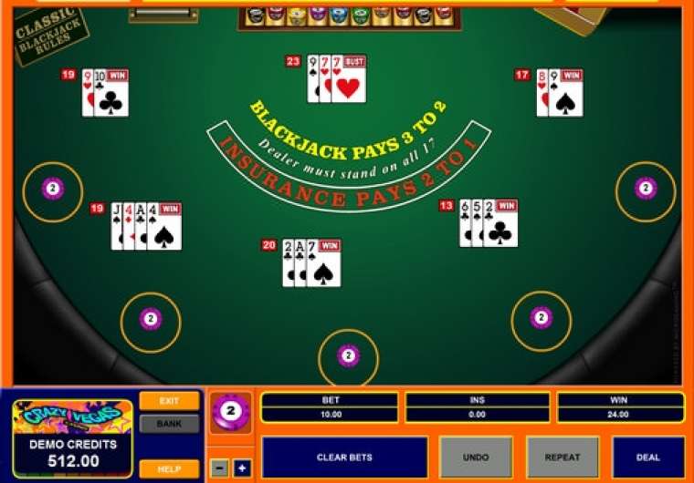 Видео покер Multihand Classic Blackjack демо-игра