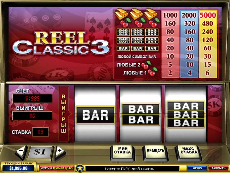 Видео покер Reel Classic 3  демо-игра