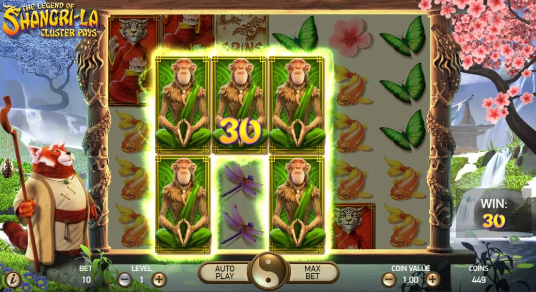 The Legend of Shangri La: Cluster Pays