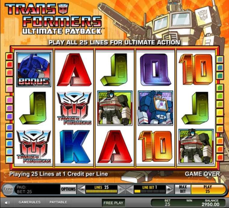 Видео покер Transformers: Ultimate Payback демо-игра