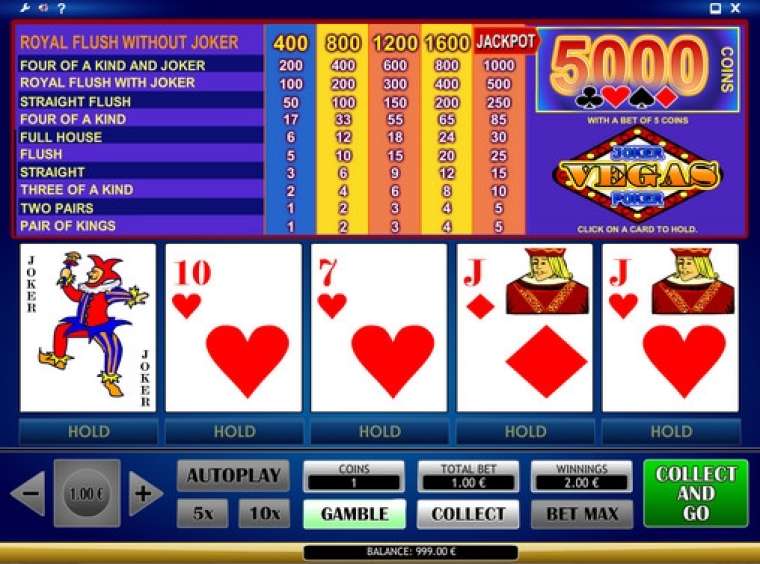 Видео покер Vegas Joker Poker демо-игра