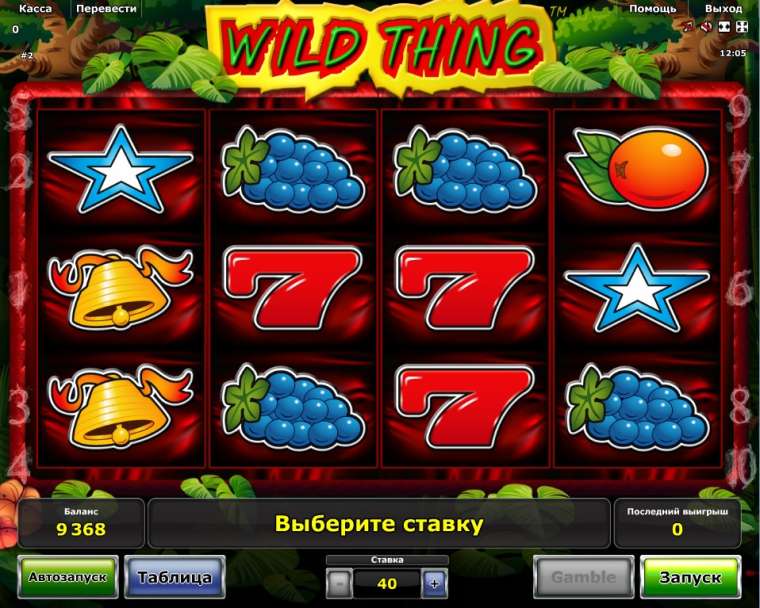 Видео покер Wild Thing демо-игра