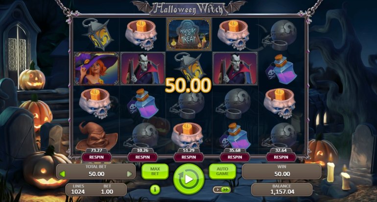 Скриншот слота Ведьма на Хэллоуин от компании Booongo