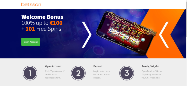 в 101 фриспин на первый депозит от казино Betsson welcome bonus betsson в