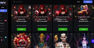 Wednesday Reload Bonus up to €500 at Mirax Casino: Онлайн казино Mirax