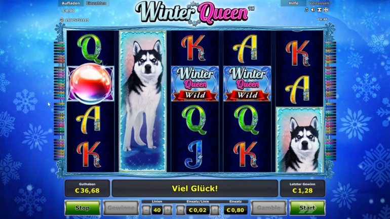 скриншот линий игрового автомата Winter Queen от Novomatic