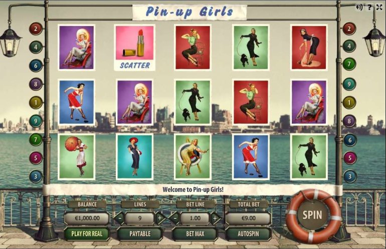 Скриншот линий игрового автомата игровой автомат PIN-UP GIRLS от GameScale