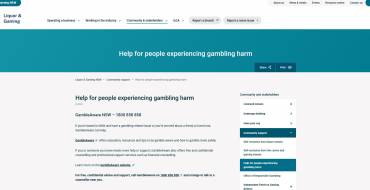 Liquor & Gaming NSW: Проблемный гемблинг