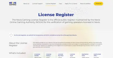 Nevis Online Gaming Authority: Лицензии