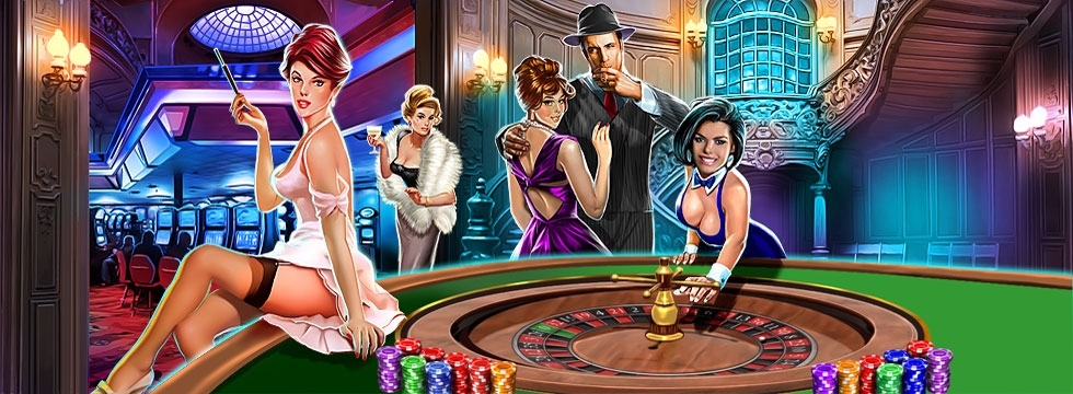 рисунок казино-рулетка-девушки